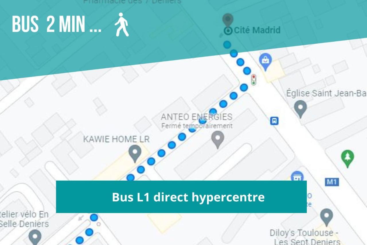 トゥールーズLe Rosier - 7 Deniers - Proche Airbus - Bus Direct Centreアパートメント エクステリア 写真